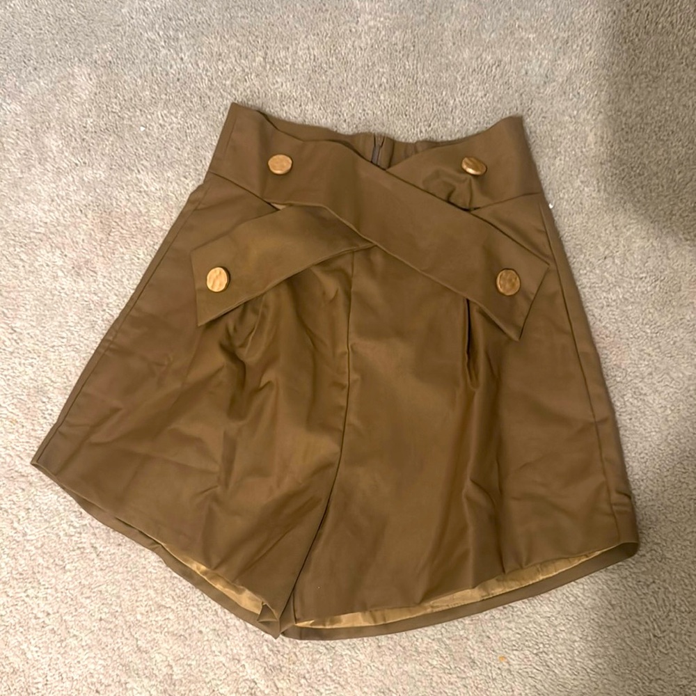 Tan high waist shorts